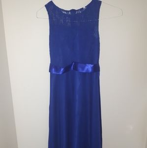 Ankle dress girls 9 -11 royal blue